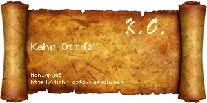 Kahr Ottó névjegykártya