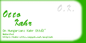 otto kahr business card